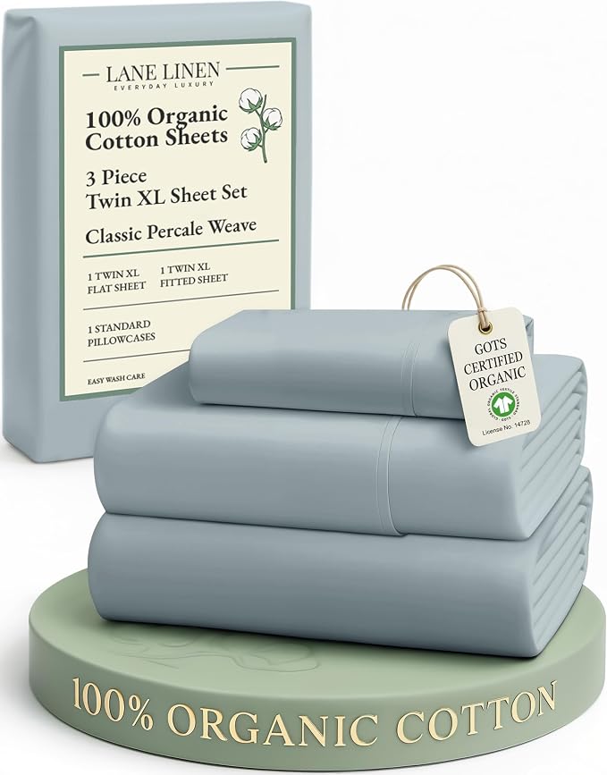LANE LINEN 100% Organic Cotton Bed Sheets Extra Long Twin, Soft & Comfy Fully by LaneLinen