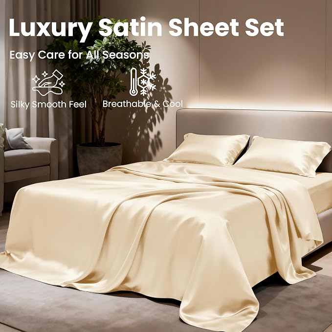 Love's cabin Twin Satin Sheets Sets - Image 8