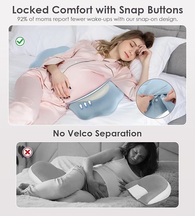 Memory Foam Maternity Pillow for Sleeping, Pregnancy Pillows Support for Back - Image 7