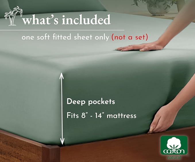 California Design Den King Fitted Sheet Only Deep Pocket - Image 5