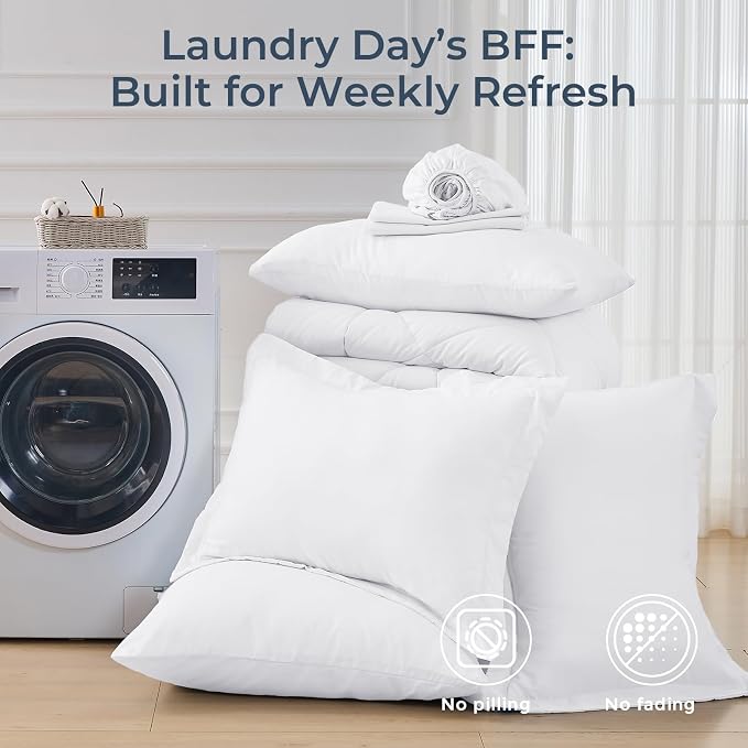HEVUMYI White California King Comforter Set - Image 7
