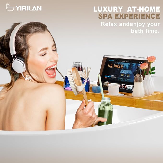 Yirilan Bathtub Trays for Tub, Bath Tray, Foldable Bathtub Caddy, Bathtub Caddy - Image 2