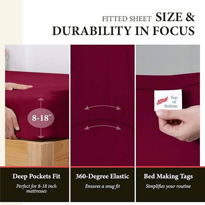100% Egyptian Cotton Queen Size Sheet Set - Image 4
