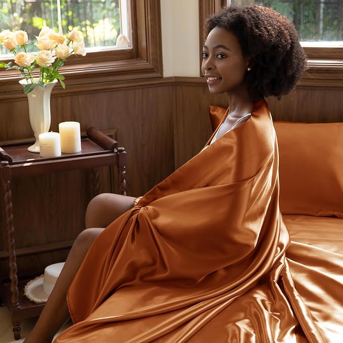 CozyLux Satin Sheets Queen Size Bed Set - Image 7
