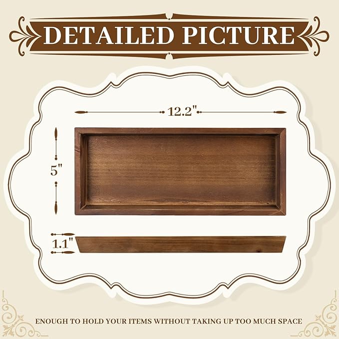 MAONAME Bathroom Vanity Tray, Rustic Long Narrow Tray, Rectangle Farmhouse Wood - Image 2