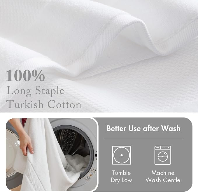 Madison Park Turkish Bath Towel Set 100% Cotton Bath Towel 600GSM Oversized - Image 5