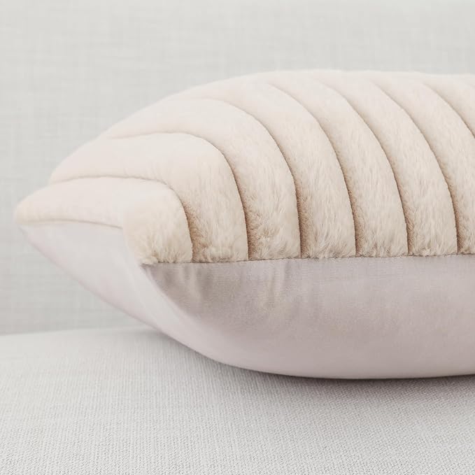 Pallene Faux Fur Plush Throw Pillow Covers 16x16 Set of 2, Luxury Soft Fluffy - Image 7