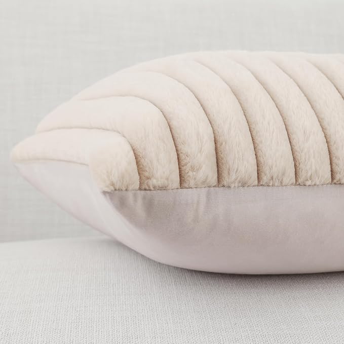 Pallene Faux Fur Plush Throw Pillow Covers 20x20 Set of 2, Luxury Soft Fluffy - Image 7
