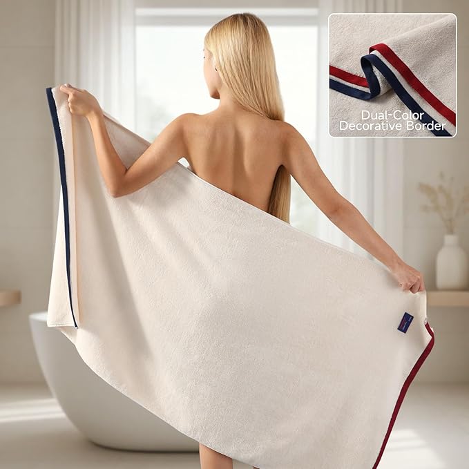 REDKISS 6 Piece Luxury Bath Towel Set, 2 Bath Towels, 2 Hand Towels, 2 - Image 4