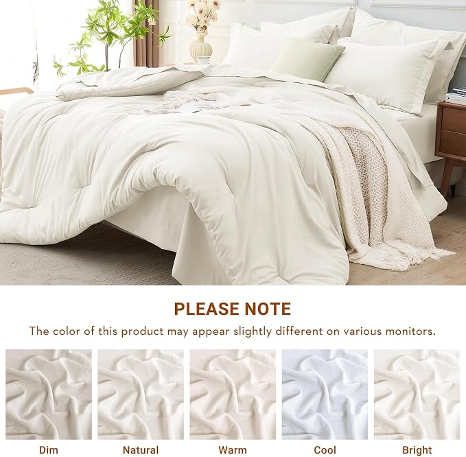 MUXHOMO 7 Pieces King Comforter Set, Soft Bed in a Bag King Size, All Season - Image 8