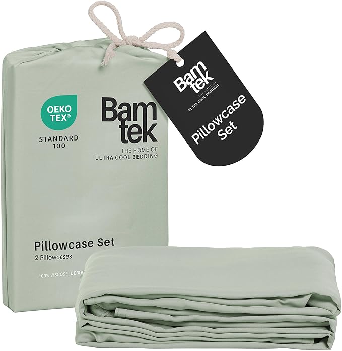 Pillow Cases King Size Set of 2 Pillowcases 100% Viscose from Bamboo Cooling by BamtekbyOliveCrate