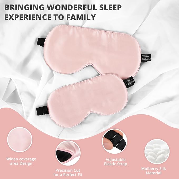Silk Sleep Mask Eye Cover, 100% Real Natural Eye Mask - Image 3