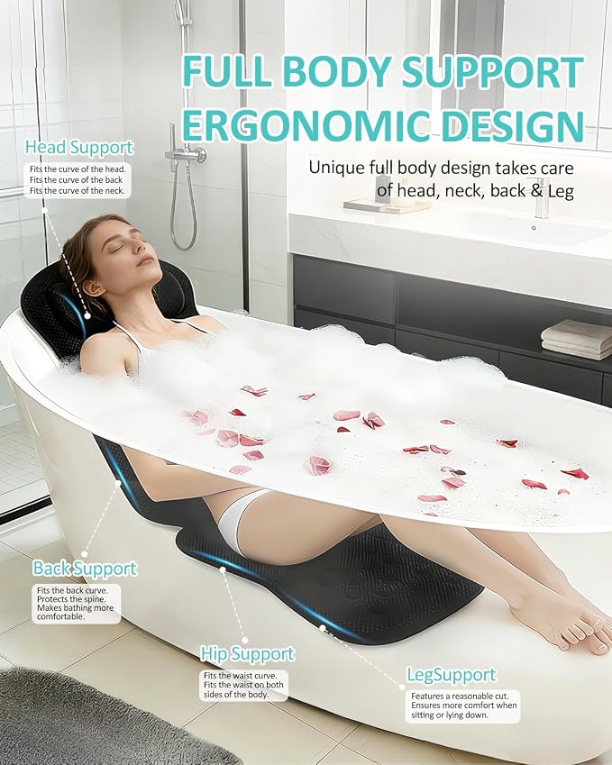 Full Body Bath Pillow for Bathtub, 5D Thick Tub Pillow for Bathtub - Image 7
