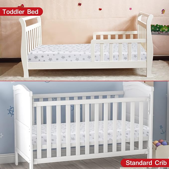 Crib Sheets for Boys or Girls 2 Pack, Fitted Crib Sheet for Standard Size Crib - Image 6