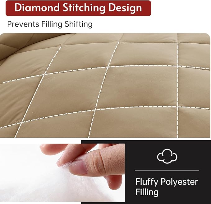 MUXHOMO 7 Pieces King Comforter Set, Reversible Bed in a Bag King Size - Image 7