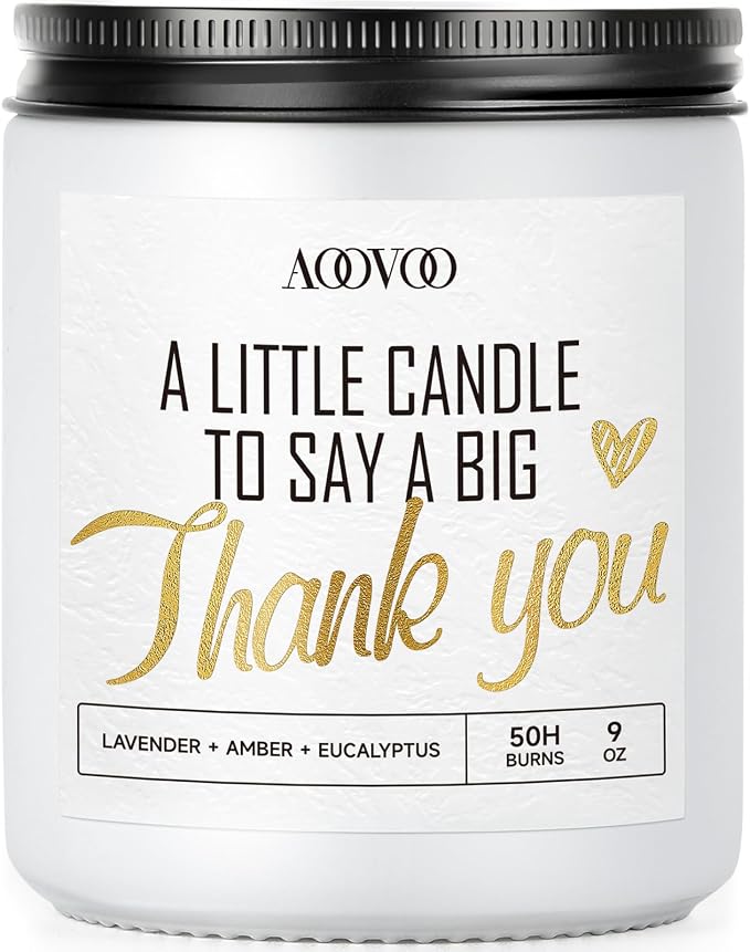 AOOVOO Candle - 9oz Soy Wax Candle, Lavender Scent - Thank You Gift by AOOVOO