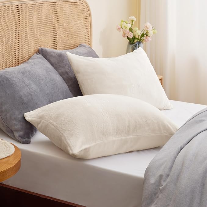 BEDELITE Flannel King Size Pillow Cases Set of 2, Super Soft Fleece Pillowcases - Image 2