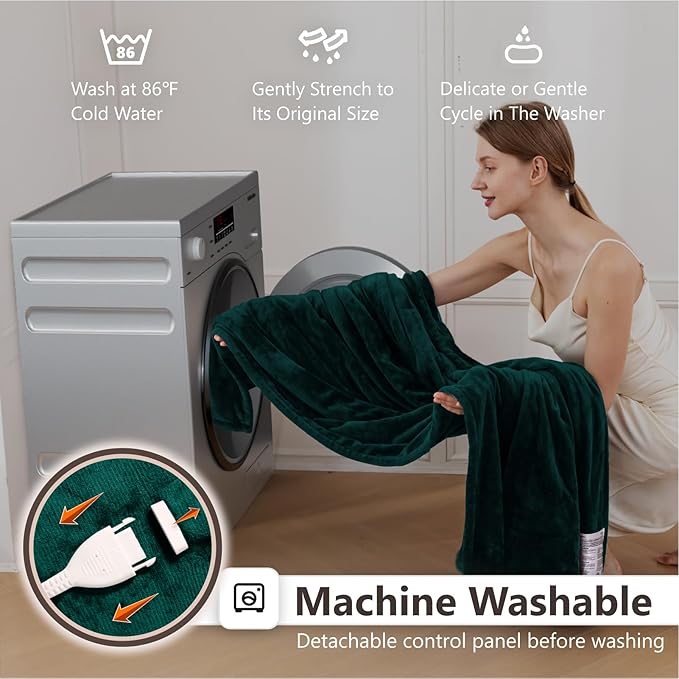 Wapaneus Heated Blanket Electric Queen Size 84"x90"-Dual Control - Image 5