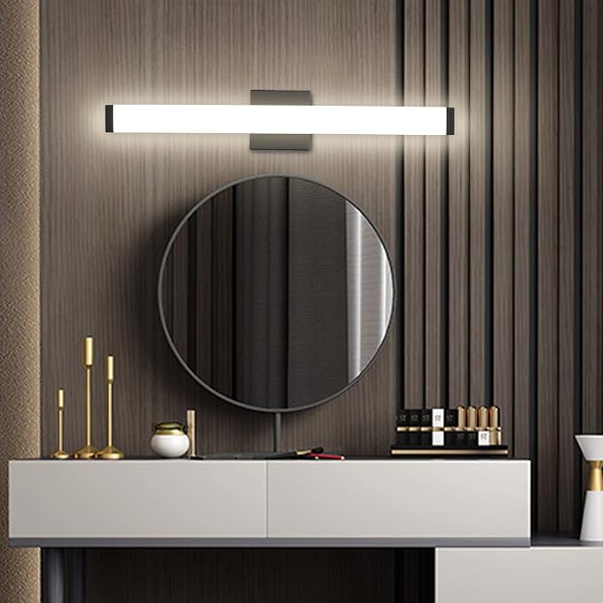 LED Bathroom Vanity Light Fixtures 24In Matte Black, 14W 4000K Natural White by Enjoyyourhealthylife
