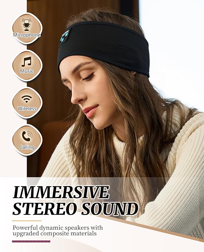 Perytong Sleep Headphones Wireless, Air Travel, Meditation - Image 4