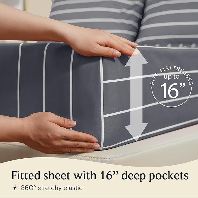 LuxClub 4 PC King Size Sheet Set, Breathable Luxury Bed Sheets, Deep Pockets - Image 5