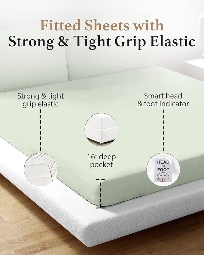 Good Sleep Bedding California King Fitted Sheet, 800 TC Cal King Fitted Sheet - Image 4