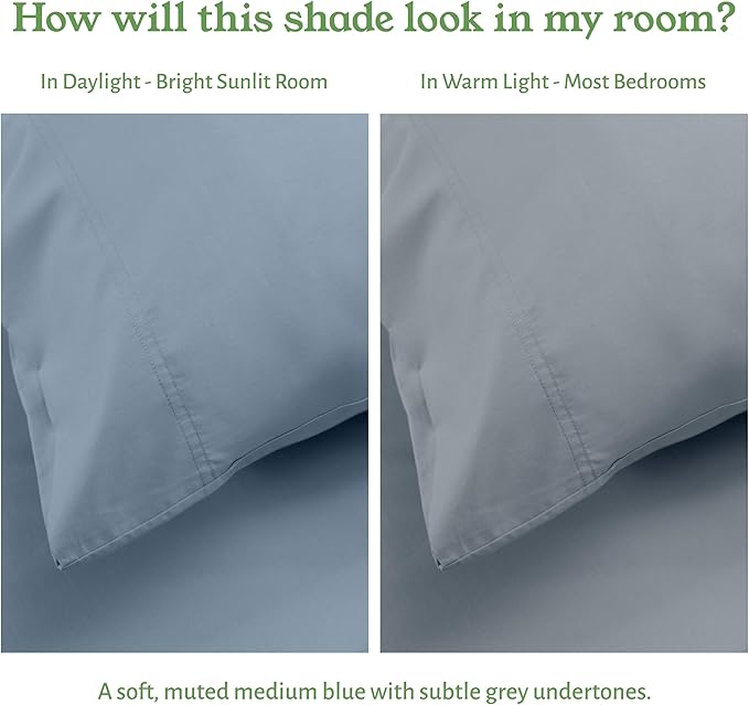 California Design Den 100% Organic Cotton Twin Fitted Sheet, Deep Pocket - Image 5