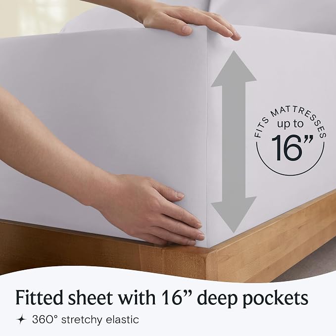 LuxClub 5 PC Sheet Set Bed Sheets Deep Pockets 16" Eco Friendly Wrinkle Free - Image 6