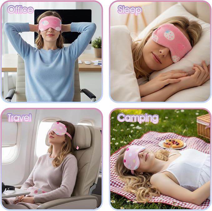 2PCS Plush Sleeping Eye Mask Soft Plush Eye Mask Fuffy Eye Cover Comfortable - Image 5