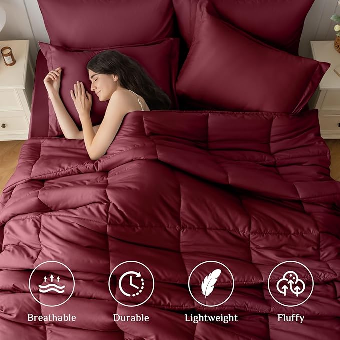 JOLLYVOGUE Queen Comforter Set, Ultra-Soft Bed in a Bag Queen Size 7 Pieces - Image 2