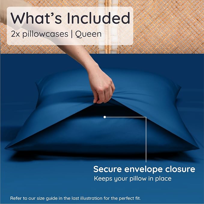 Bambaw 100% Viscose Derived from Bamboo Pillowcase Queen Size – Set of 2 - Image 2