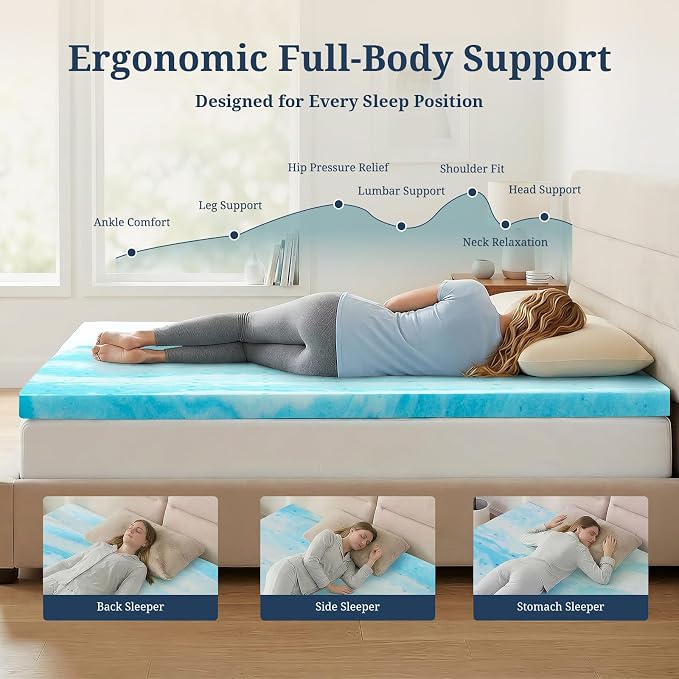 IULULU Cal King Size Mattress Topper, 4 Inch Gel Memory Foam Topper, Plush - Image 3