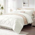 Love's cabin King Size Comforter Set Ivory, 7 Pieces King Bed in a Bag by Lovescabin