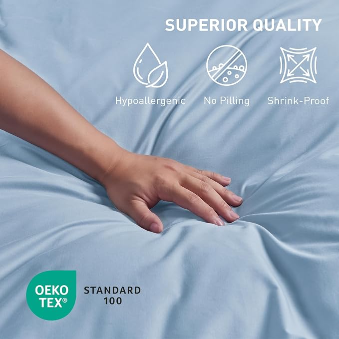 Queen Size Flat Sheet 4 Pack, 100% Cotton Percale Flat Bed Sheet, Breathable - Image 6