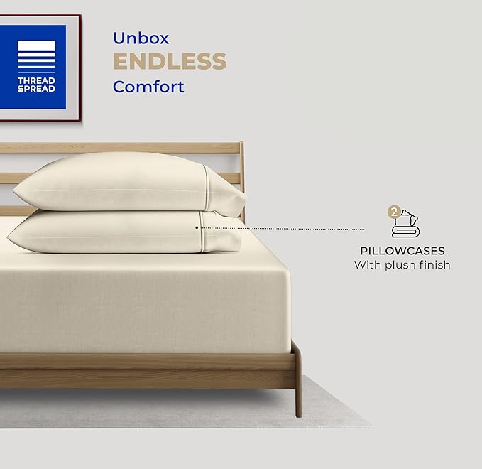 Thread Spread 100% Cotton King Size Pillow Cases Set of 2 - Image 3
