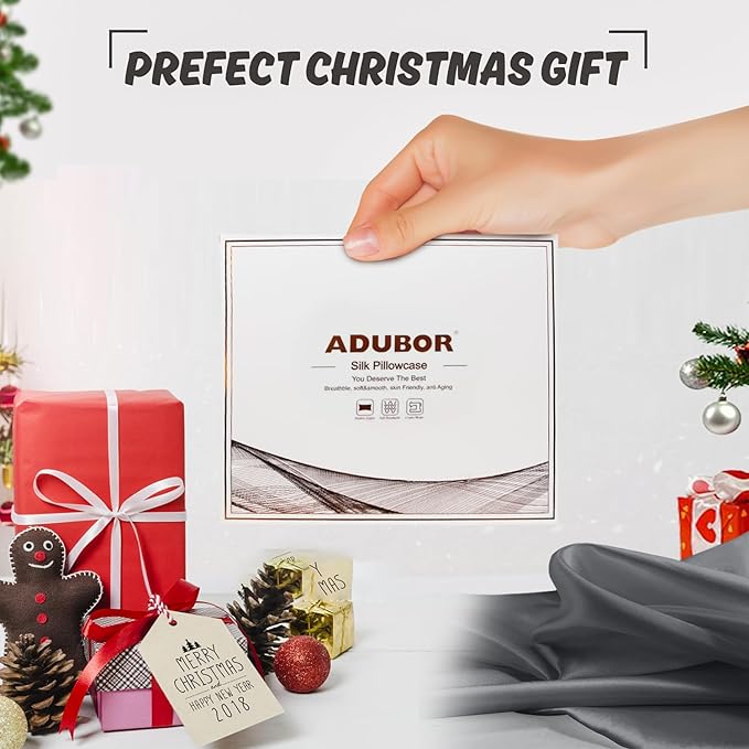 Adubor Silk Pillowcase Silk Pillow Case 2 Pack - Image 6
