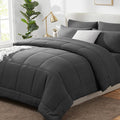 CozyLux Oversized Queen Comforter Sets Dark Grey, 7 Pieces Bed in a Bag by CozyLux