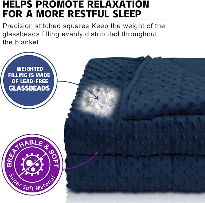 Huloo Sleep Weighted Blanket Queen 20lbs - Image 3