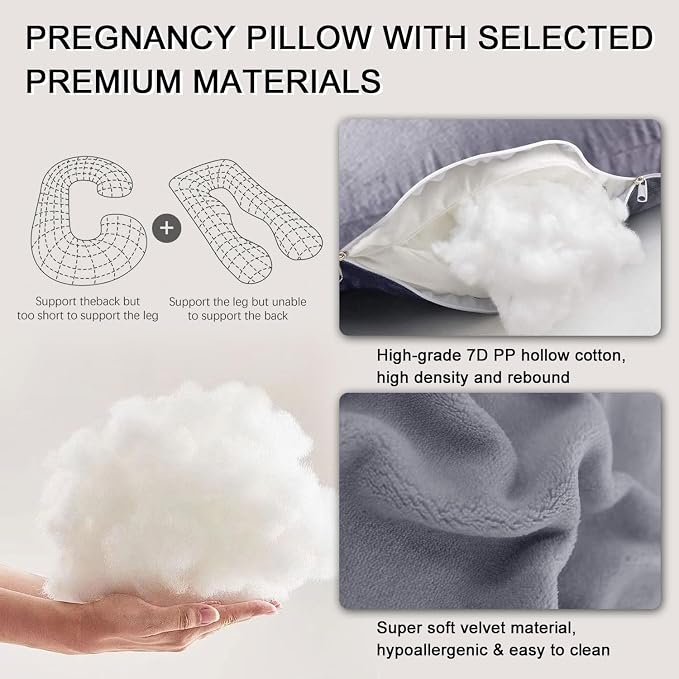 U-Shaped Full Body Pillow for Adults, Maternity Pregnancy Pillow - Image 4