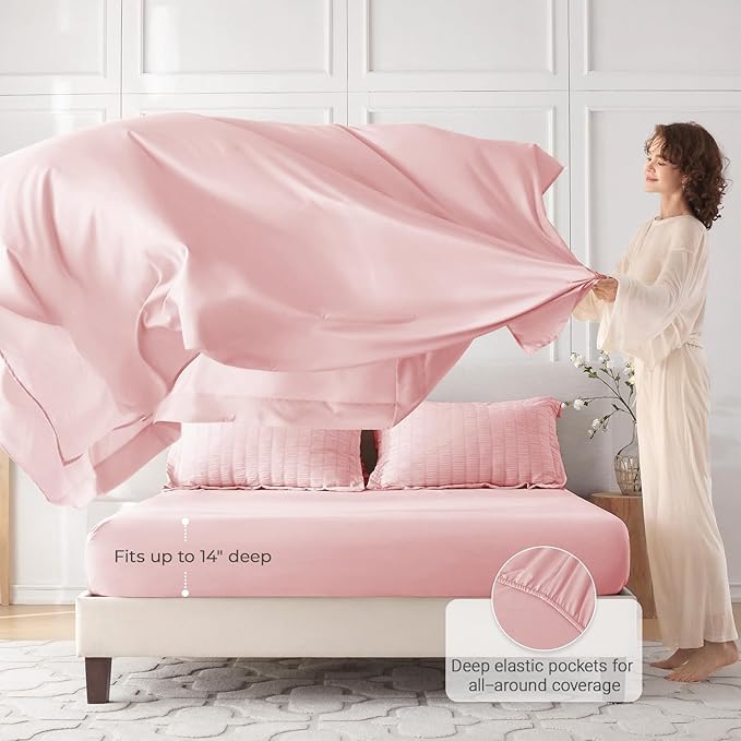 MUXHOMO 7 Pieces Queen Comforter Set, Seersucker Bed in a Bag Queen Size - Image 3