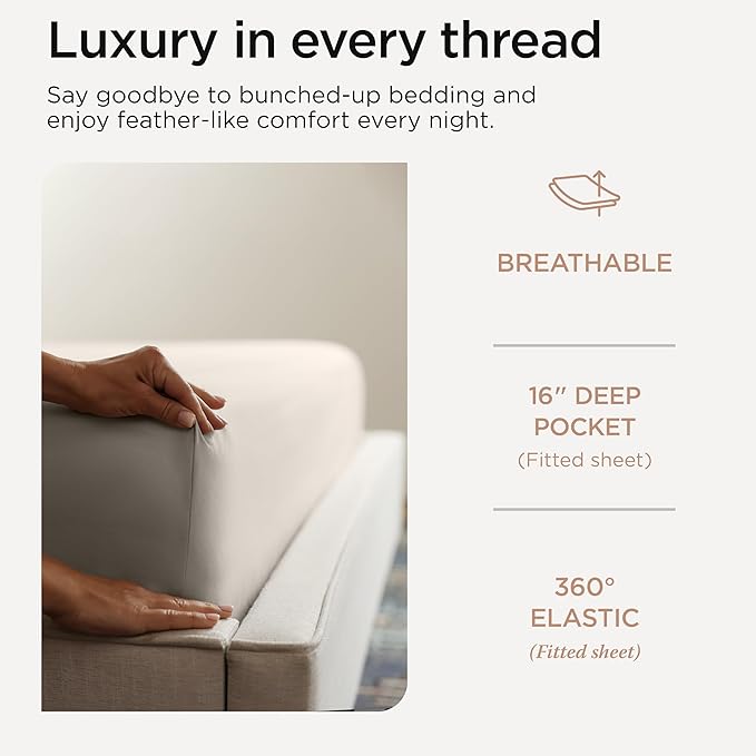 Threadmill Queen Sheet Set | 800 Thread Count Queen Bed Sheets - Image 4