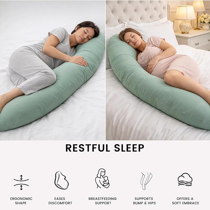 Pregnancy Pillow for Side Sleeping, 74 Inch C Shaped Long Body Pillow, Sleep - Image 5