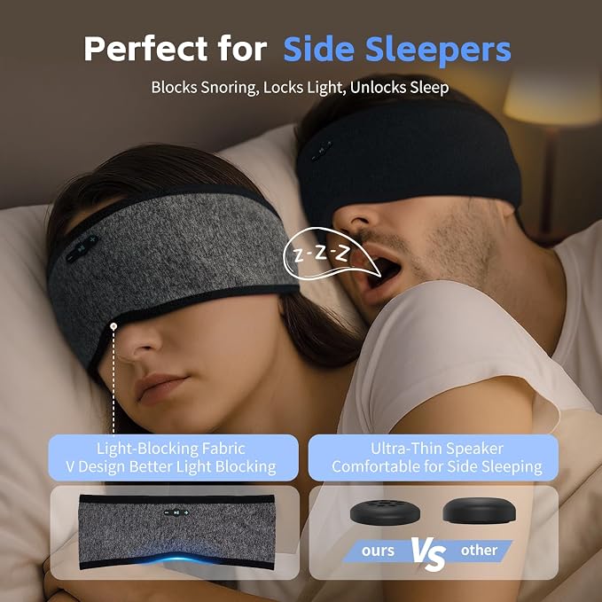 2 Pack Sleep Headphones Bluetooth 6.0 Headband, 20Hr Headband Headphones - Image 4