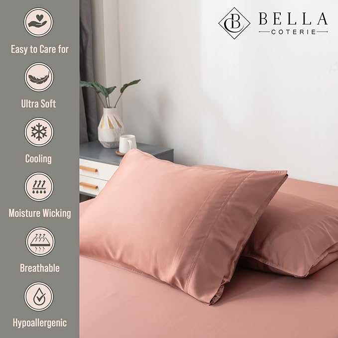 Bella Coterie | Luxury Bamboo Viscose Standard Size Pillowcase Set | 100% - Image 2