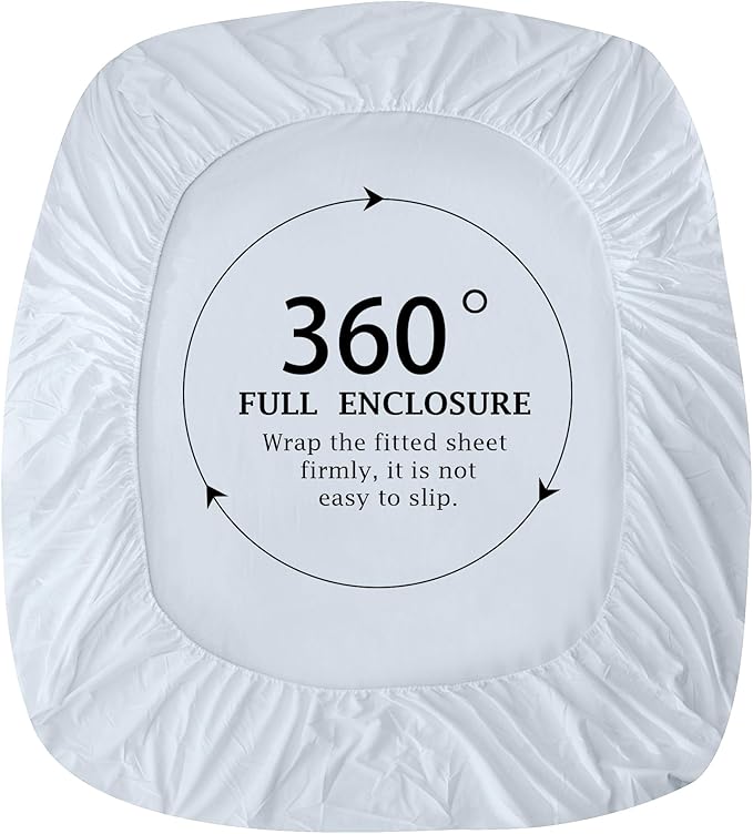 FreshCulture Pure Cotton Fitted Sheets Twin Size, 300 Thread Count Percale - Image 4