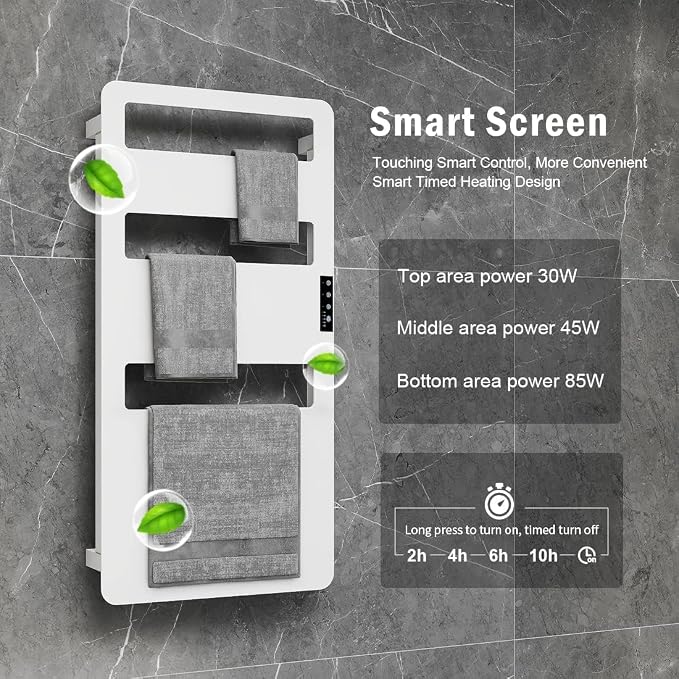 Towel Warmer with Timer for Bathroom, WiFi App Remote Control, Heated Towel - Image 4