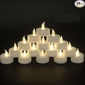 JUNPEI Pack of 24 Flameless Tea Light Candles Realistic Flickering:Battery Long by JUNPEILEDTEACANDLES