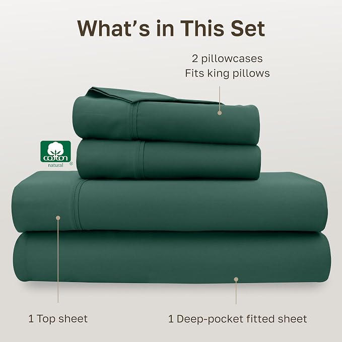 California Design Den Soft 100% Cotton Sheets King Size Set, 400 Thread Count - Image 4