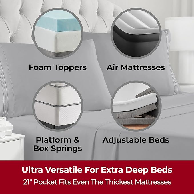 Mellanni Extra Deep California King Sheets - Image 2