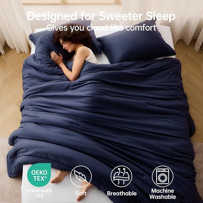MUXHOMO King Size Comforter Set, All Season Ultra Soft Down Alternative Bedding - Image 2